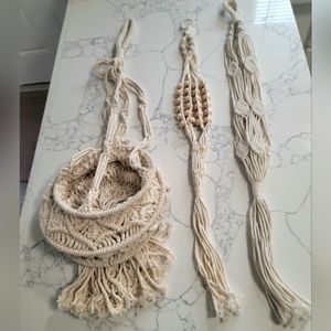 3 Macrame Plant Hangers